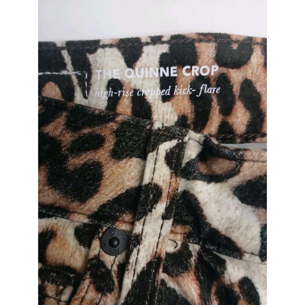 AG Adriano Goldschmied Pant Sz 25 Quinne Crop High-rise Kick Flare Leopard Print - Picture 5 of 16